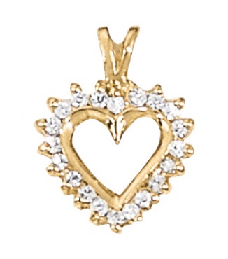 1/5 CTTW DIA HEART V-BAIL PEND