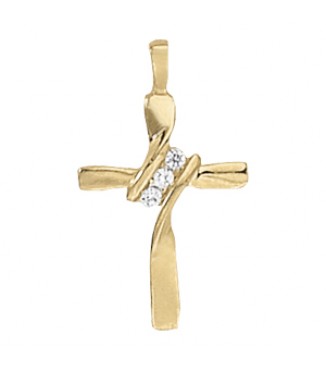 3-STONE CROSS PENDANT