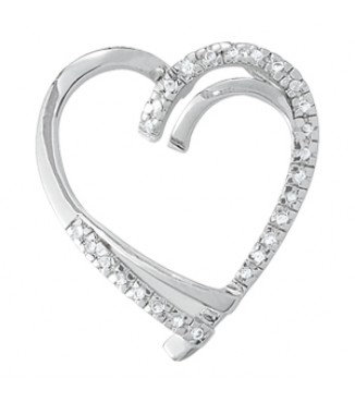 NEW! 1/4 Ct tw dia heart pendant
