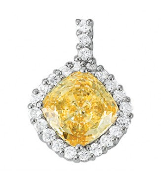 New! 10x10 Cushion cut dia pendant