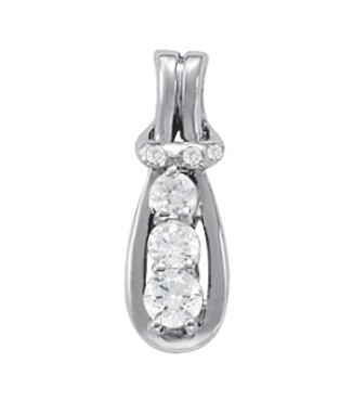 1/4 ct 3 Stone/dia accent Love Knot