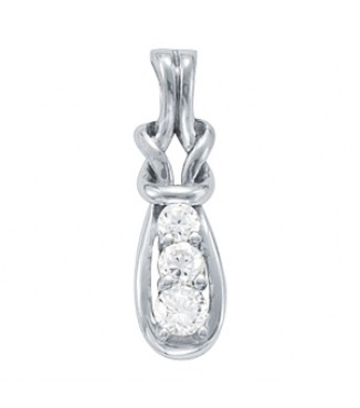 1/2 ct 3 Stone Love Knot Pendant