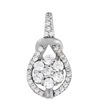 1/2 ct Cluster Love Knot Pend