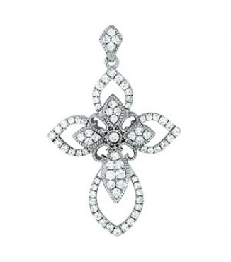 DIAMOND CROSS W MILIGRAIN
