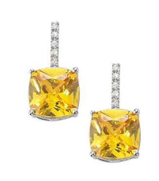 NEW! 10X10 Cushion cut dia earring