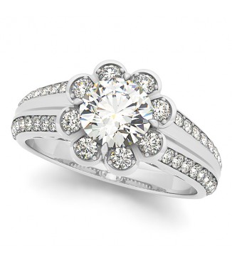 Round Halo Engagement Rings