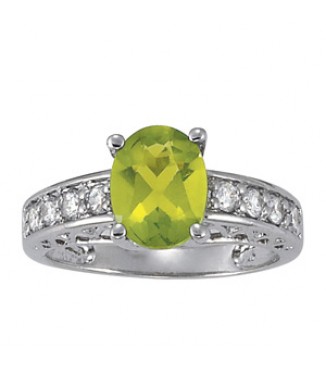 9x7 Oval color ring 1/3 ct tw semi
