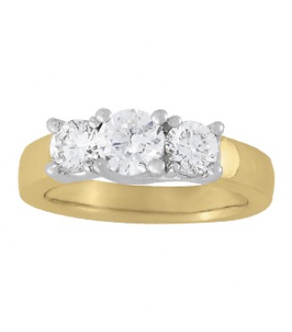 NEW! 3-STONE  WED BAND