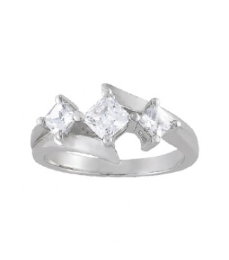NEW! 3-STONE SQ BAND