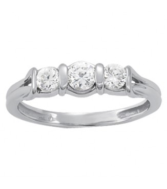 1/2  3 Stone Love Knot Ring