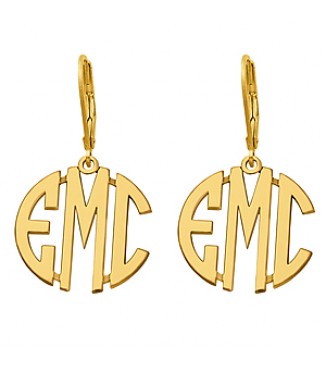 25MM LEVER BACK MONOGRAM EARRING