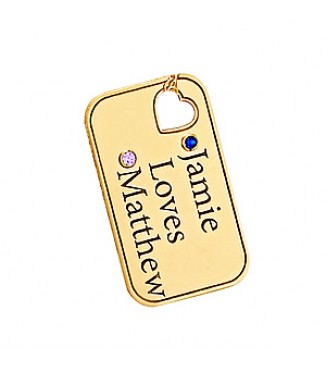 CUT OUT HEART ENGRAVED DOG TAG