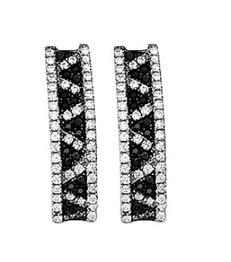 B/W HALF HOOP EARRING