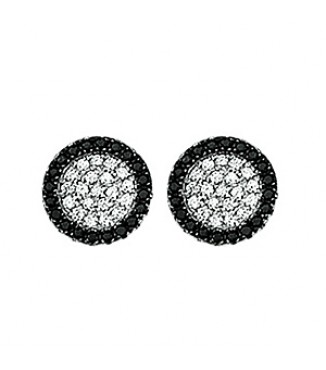 B/W CZ CLUSTER STUD
