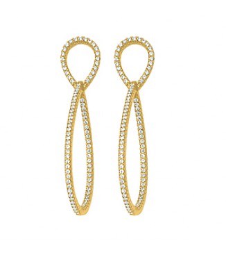 CZ TEARDROP EARRINGS