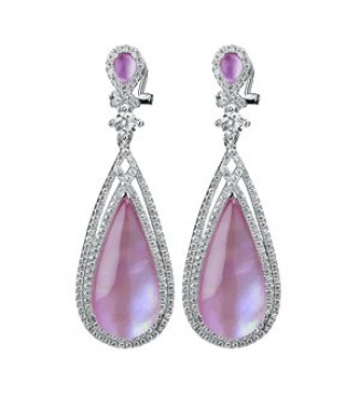 2234 EARRINGS PINK STONE