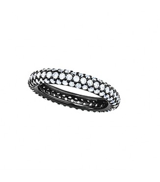 3 ROW ETERNITY BLK. RHODIUM