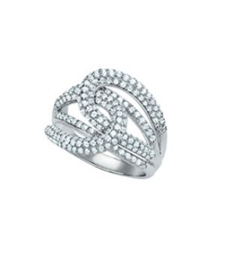 CZ OVERLAP SWIRL RING