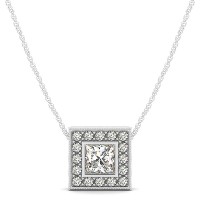1/10 Ct tw square dia pendant  seri