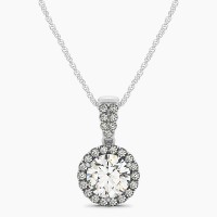 SINGLE ROW HALO PENDANT