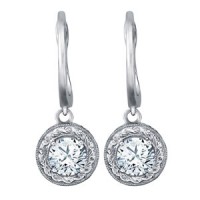 SOLITAIRE ENGRAVED EARR