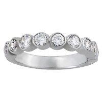 NEW! 5/8 CTTW  BEZEL SET WED BAND