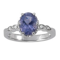 9x7 Oval color ring 1/8 ct tw semi