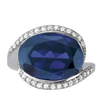 16x12 Oval color stone ring