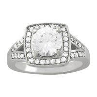 SQUARE HALO ENGAGEMENT RING