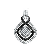 B/W PAVE FASHION PENDANT